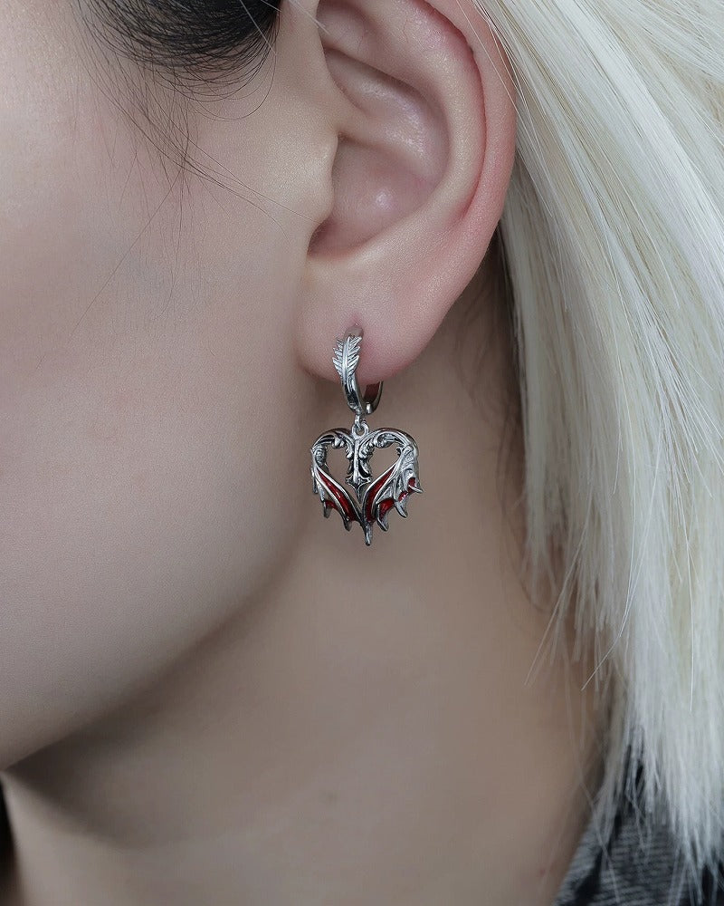 Basic Angel & Devil Wing Heart Earrings