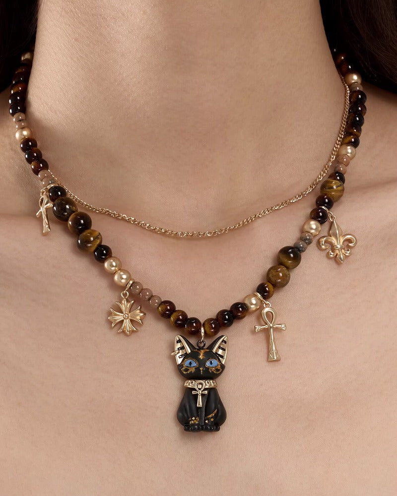 Pharaoh Egyptian Cat Necklace 03