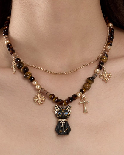 Pharaoh Egyptian Cat Necklace 03