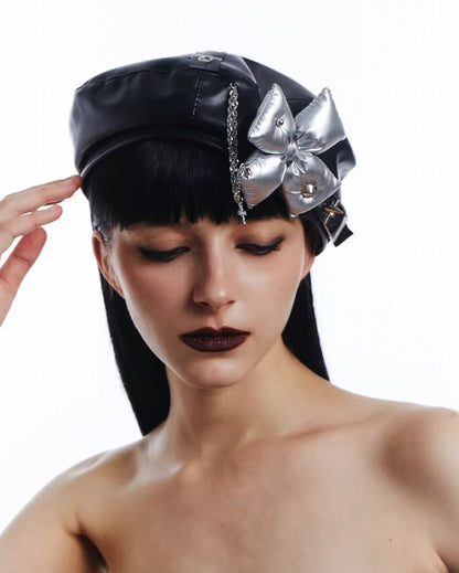 Bow Cross Retro Beret