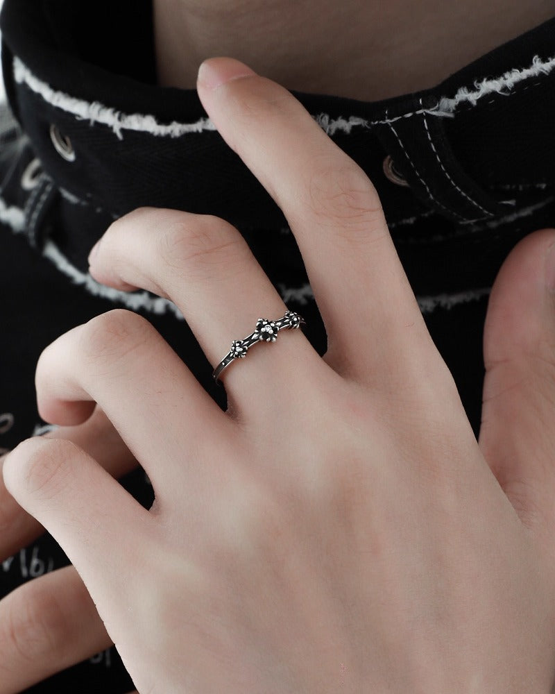 Distressed Iris Open Ring