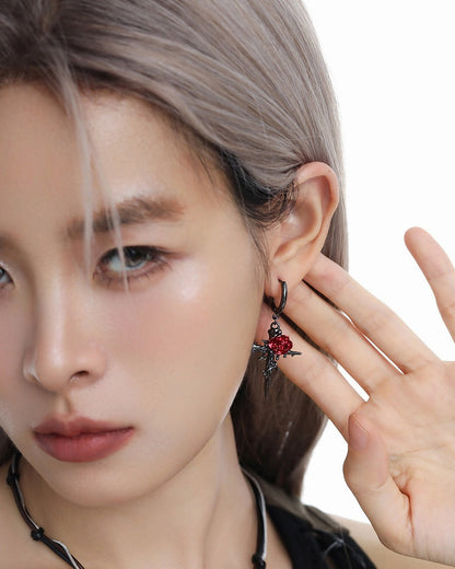 Rose Thorn Cross Earrings 02