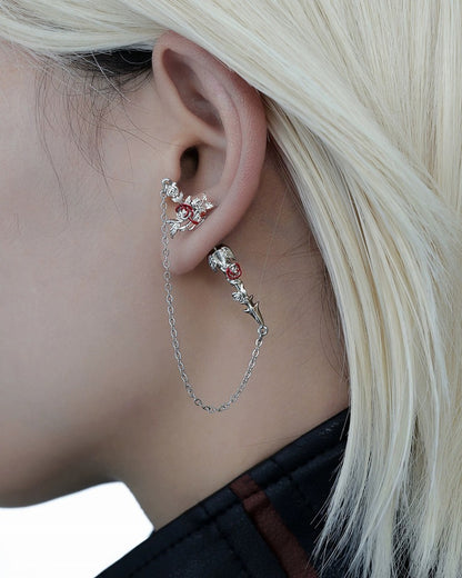 Skeleton Dark Rose Earrings 01