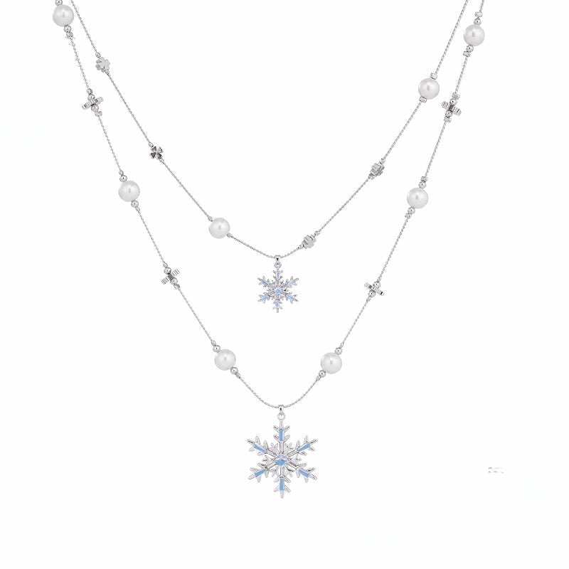 Snowflake Layer Pearl Necklace