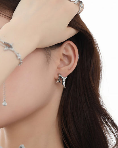 Aurora Four-Pointed Star Earrings