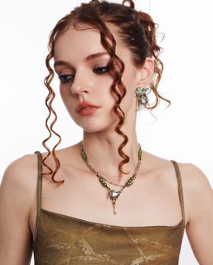 Liao Zhai Green Moonlight Necklace 01