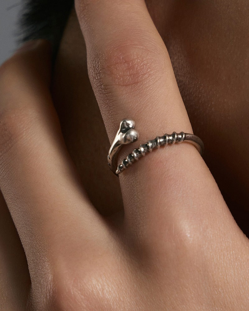 Mini Punk Bone Pinky Open Ring