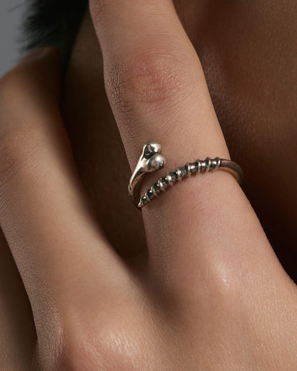 Mini Punk Bone Pinky Open Ring