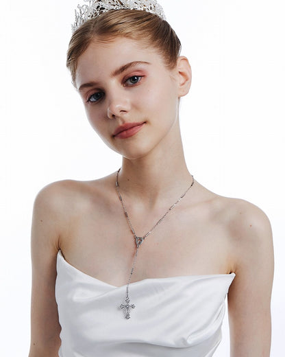 Venus Cross Tassel  Necklace