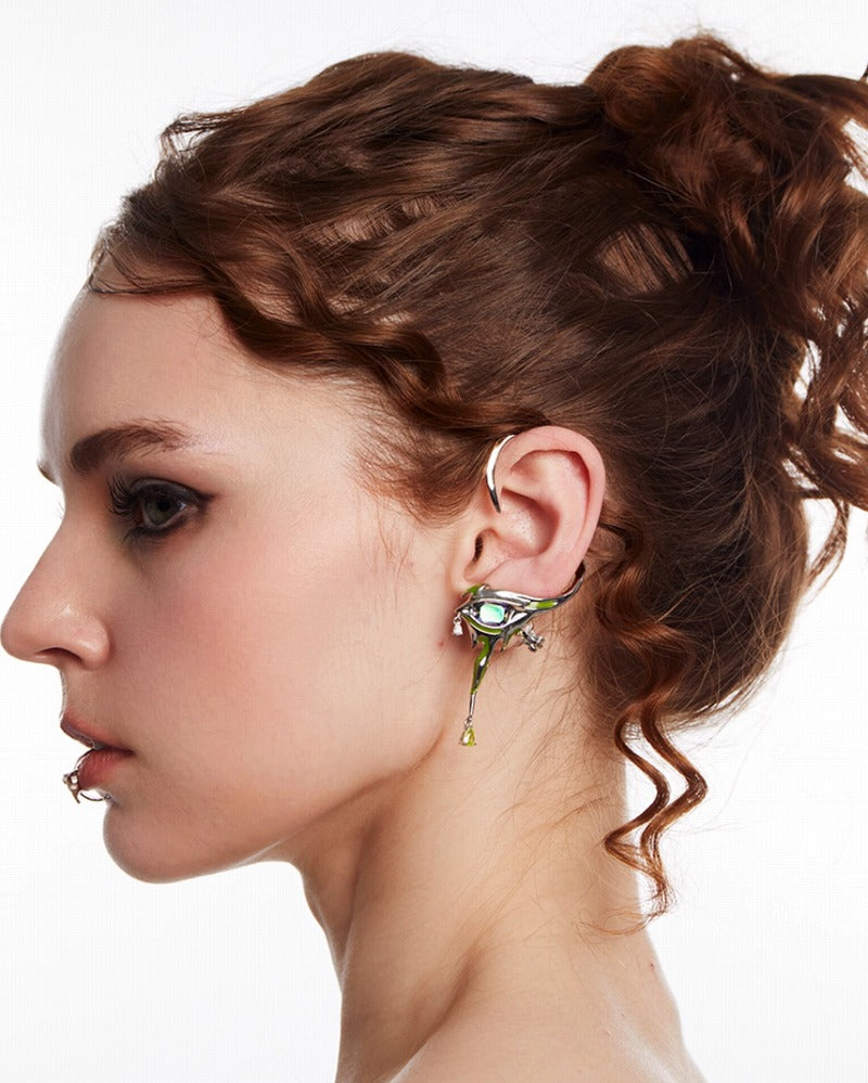 Liao Zhai Green Moonlight Earring 02