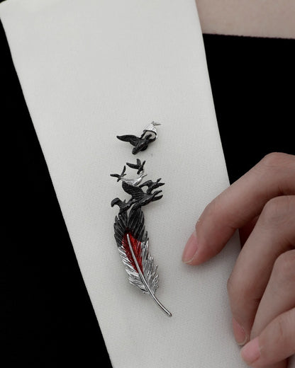 The Floating Crane Brooche