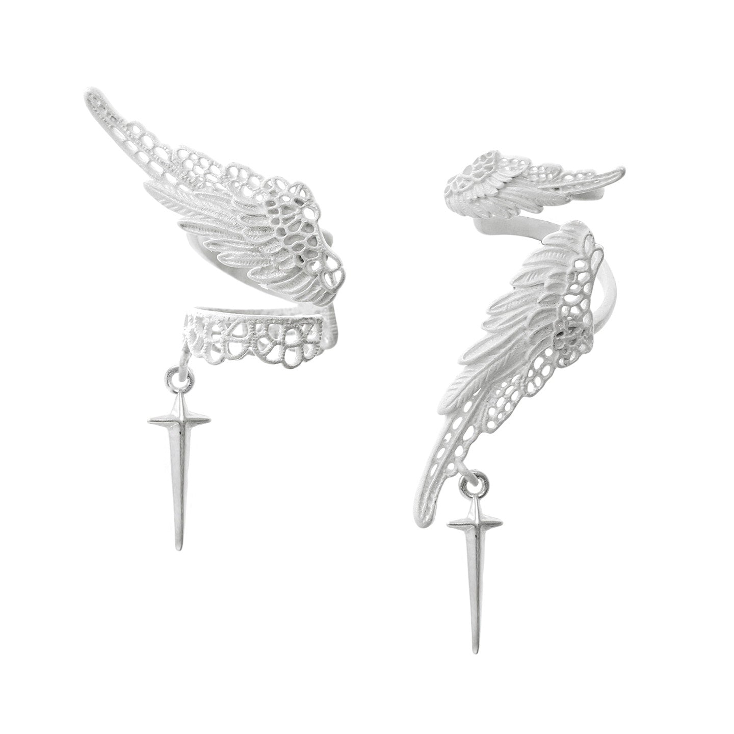 Basic Angel Wing Feather Asymmetrical Earrings