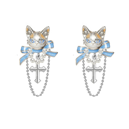 Meow Egyptian Pharaoh Cat Earrings 01