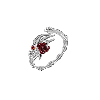 Skeleton Dark Rose Open Ring