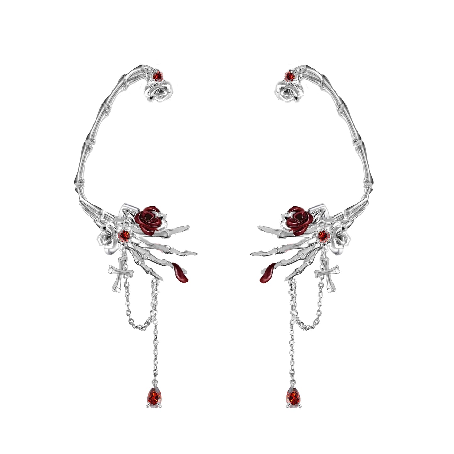 Skeleton Dark Rose Cuffs