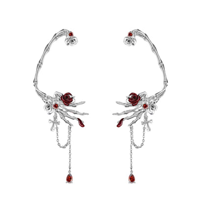 Skeleton Dark Rose Cuffs