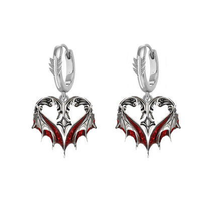 Basic Angel & Devil Wing Heart Earrings