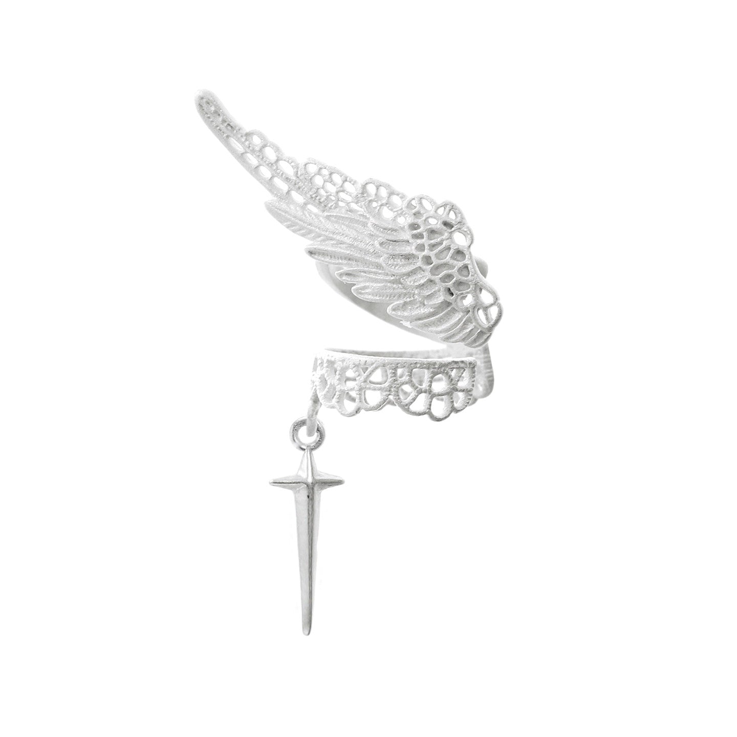Basic Angel Wing Feather Asymmetrical Earrings