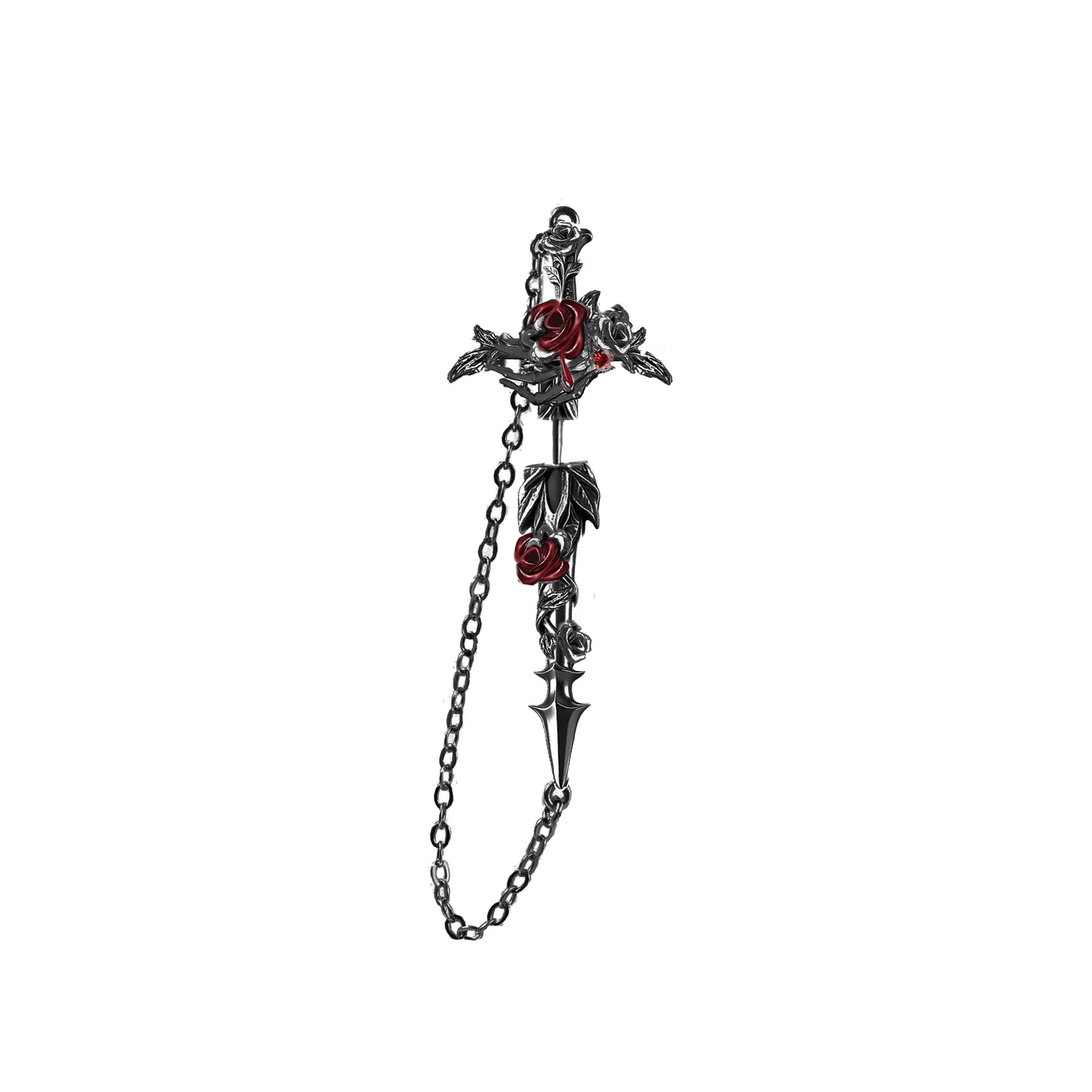 Skeleton Dark Rose Earrings 01