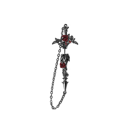 Skeleton Dark Rose Earrings 01