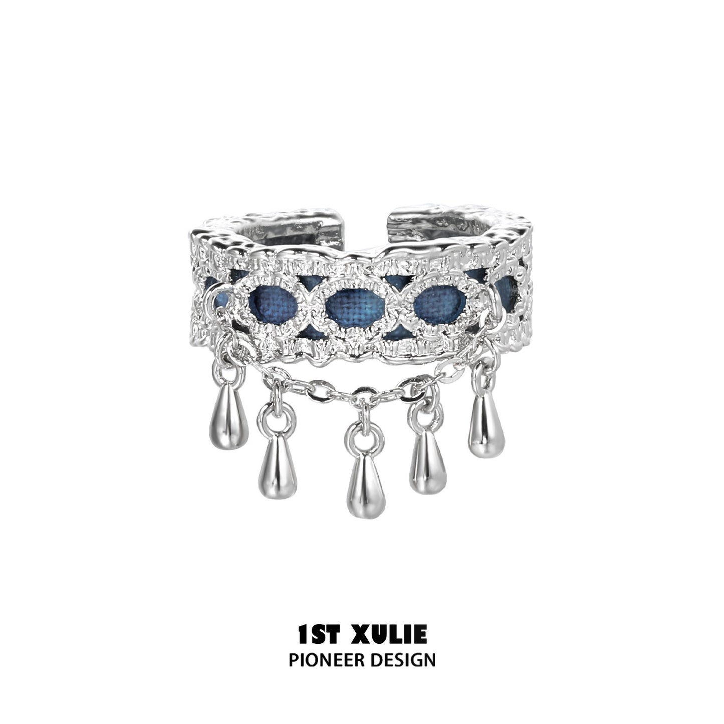NG 1STXULIE "Miao" sterling silver ring, niche design new Chinese Miao women's jewelry, 925 open index finger ring