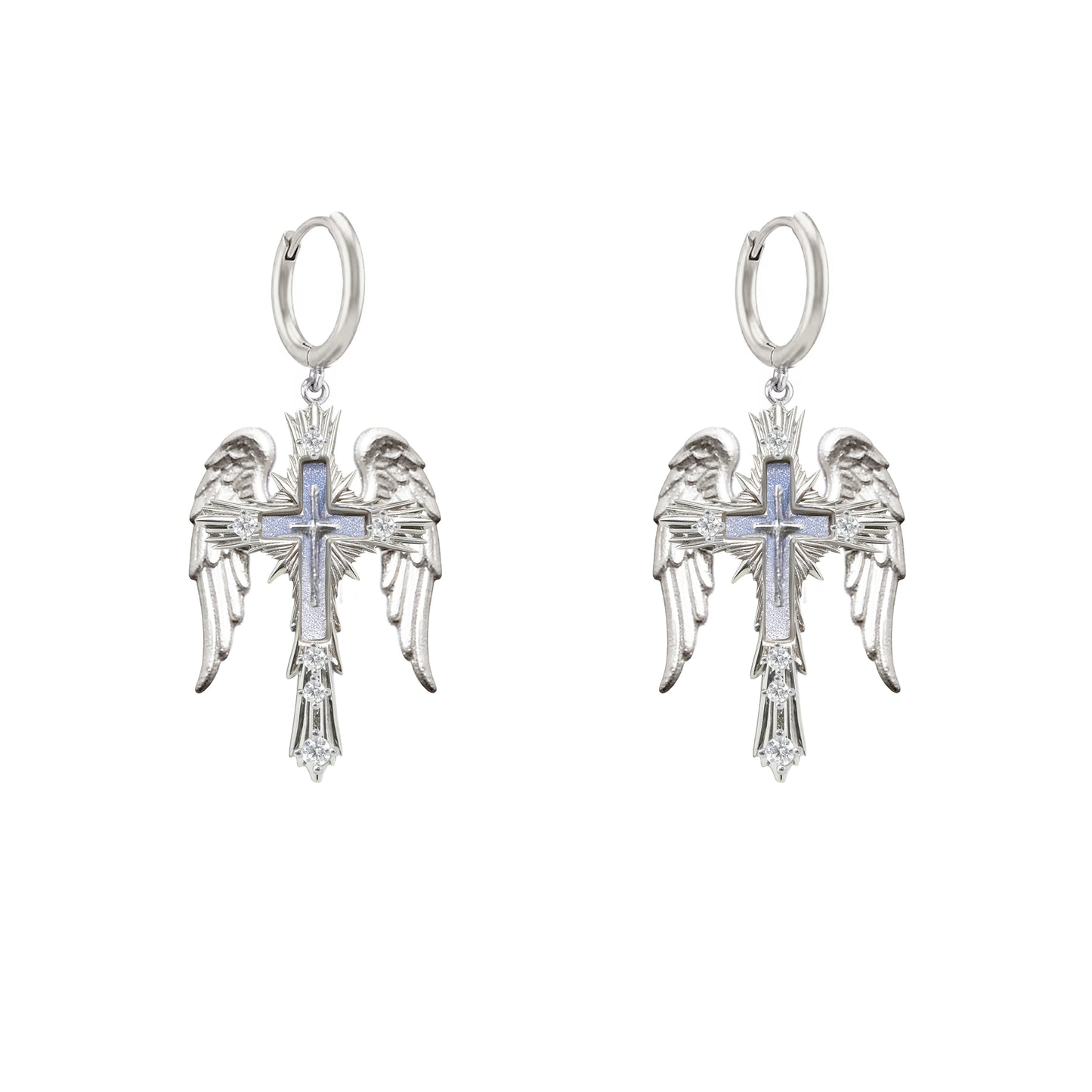 Sacred Contract Cross & Wing Earrings
