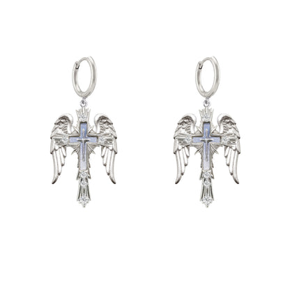 Sacred Contract Cross & Wing Earrings
