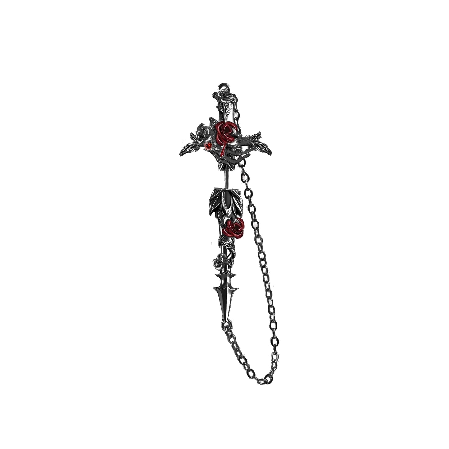 Skeleton Dark Rose Earrings 01