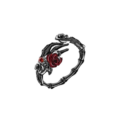 Skeleton Dark Rose Open Ring