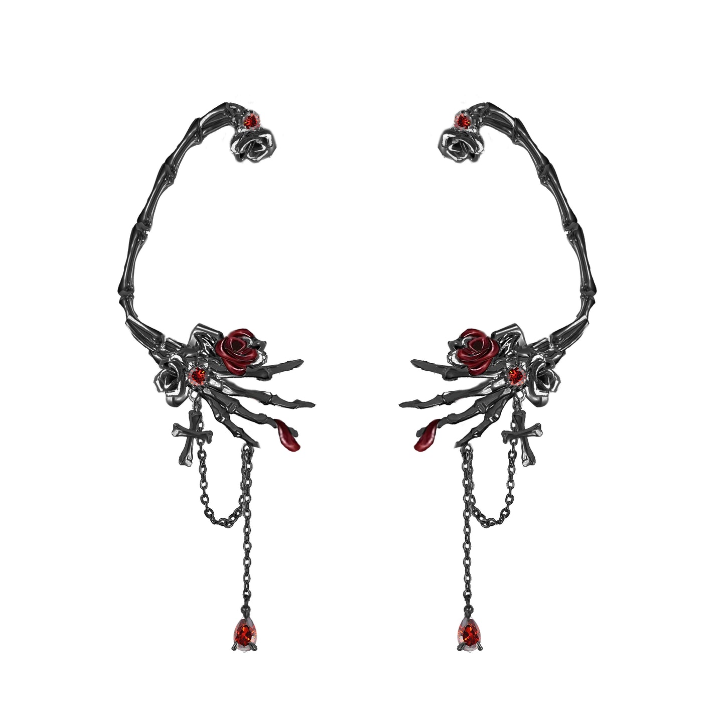 Skeleton Dark Rose Cuffs