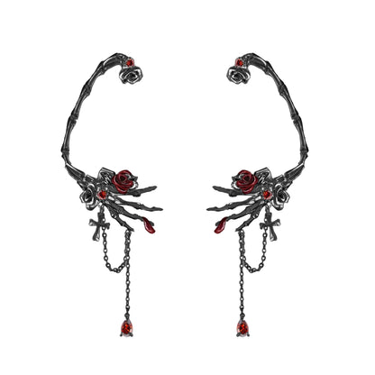 Skeleton Dark Rose Cuffs