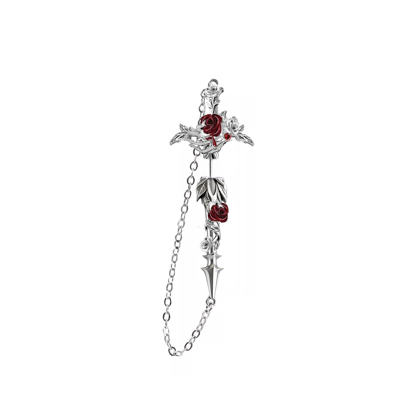 Skeleton Dark Rose Earrings 01