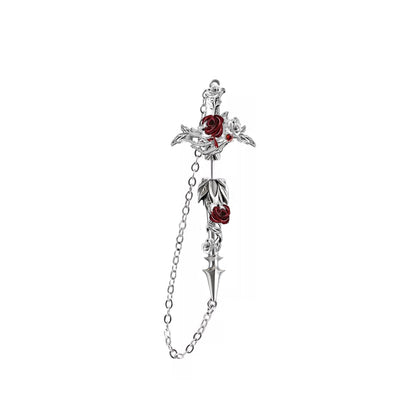 Skeleton Dark Rose Earrings 01