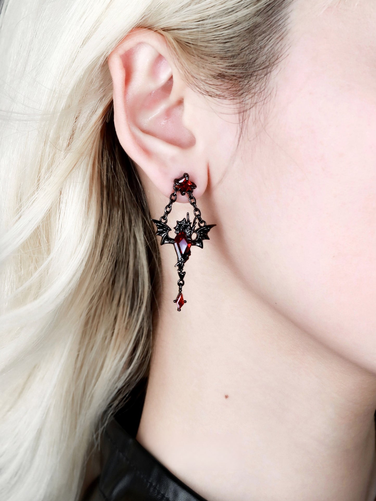 Flame Hell Dragon Earrings01