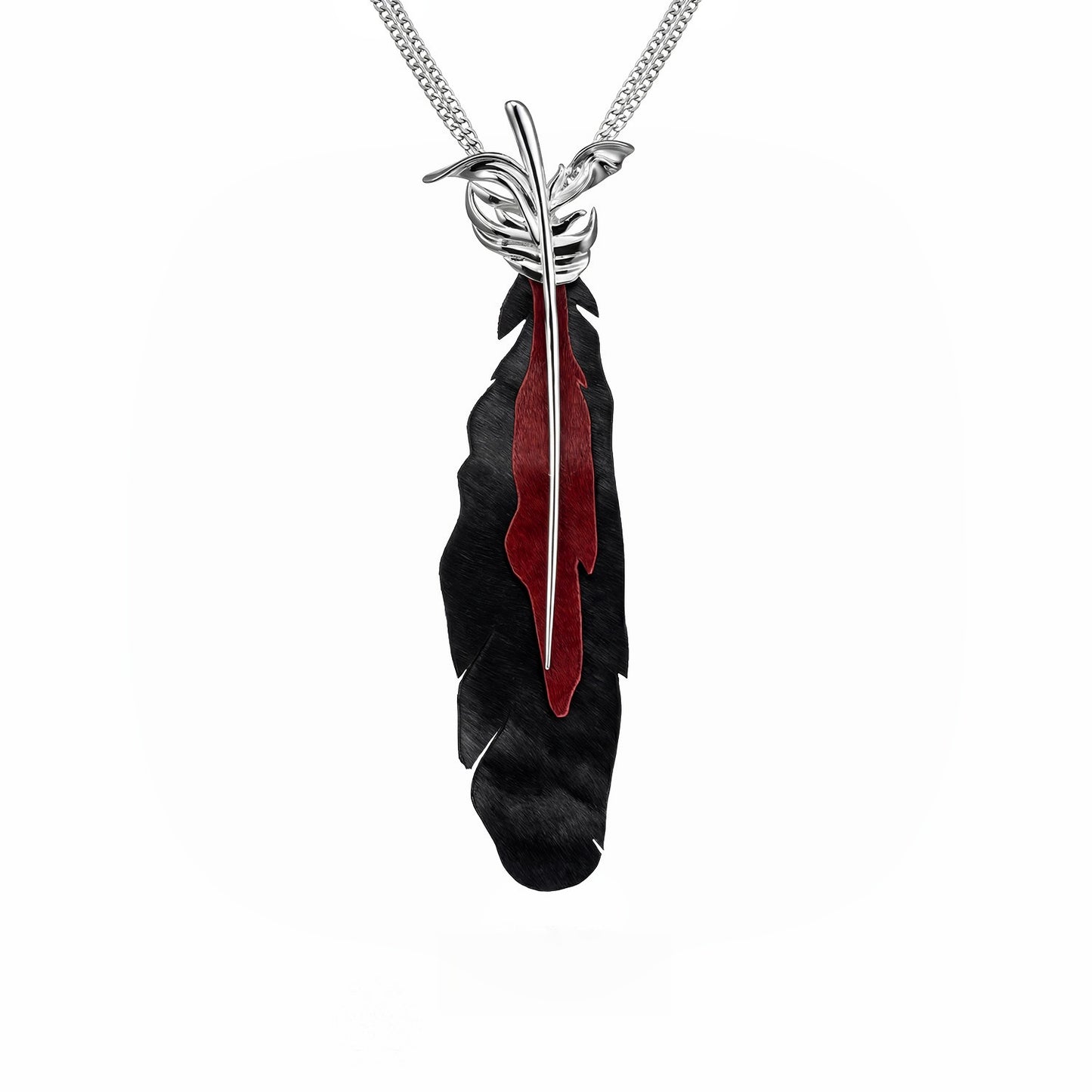 Floating Crane Black Feather Tie
