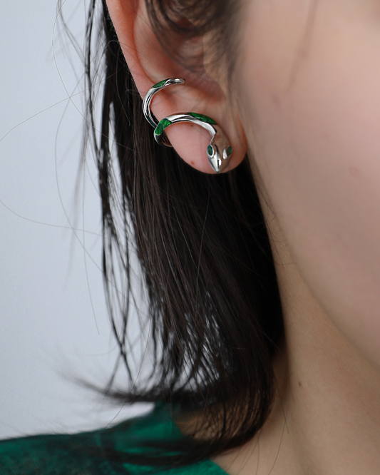 (Ex Display) Green Snake Earrings03
